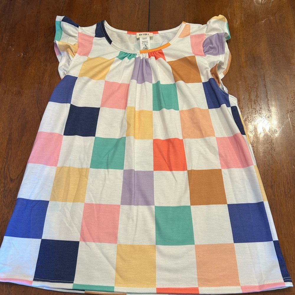BiBi Pink and Orange Casual Flutter Sleeve Top